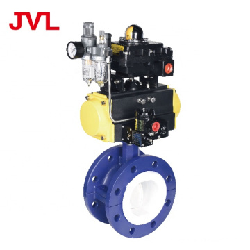 JL Corrosion-resistant fluorine lined pneumatic butterfly valve